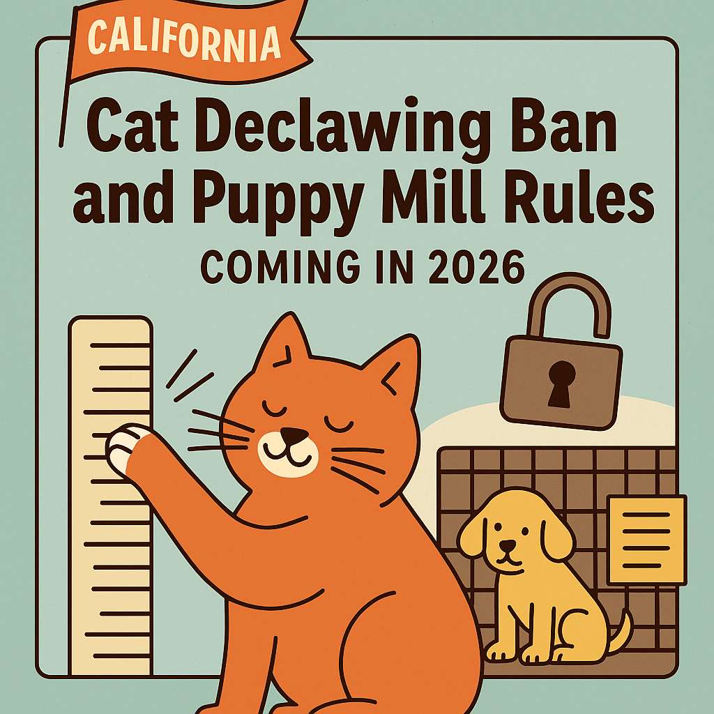 California’s 2026 Cat Declawing Ban and Puppy Mill Rules. What Pet Families Need to Know