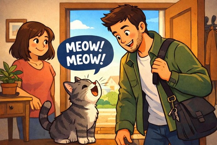 cats meow more at men