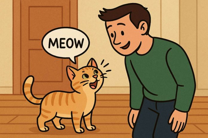 cats meow more to male owners