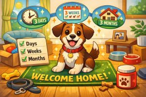 New Dog Adjustment Timeline. What to Expect in the First Days, Weeks, and Months
