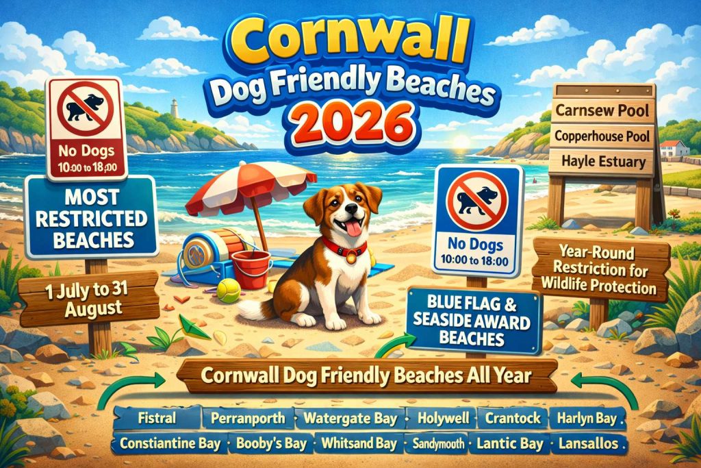Cornwall dog friendly beaches 2026 diagram