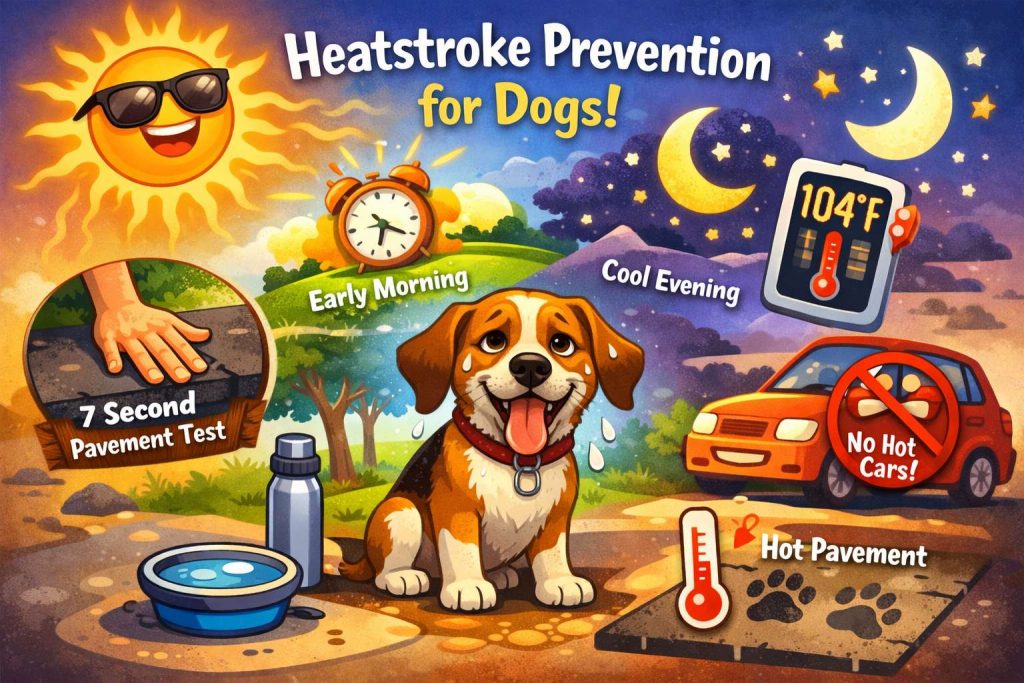 Dog Heatstroke Prevention Checklist: Safe Walk Times, Water Tips, and Hot Pavement Rules