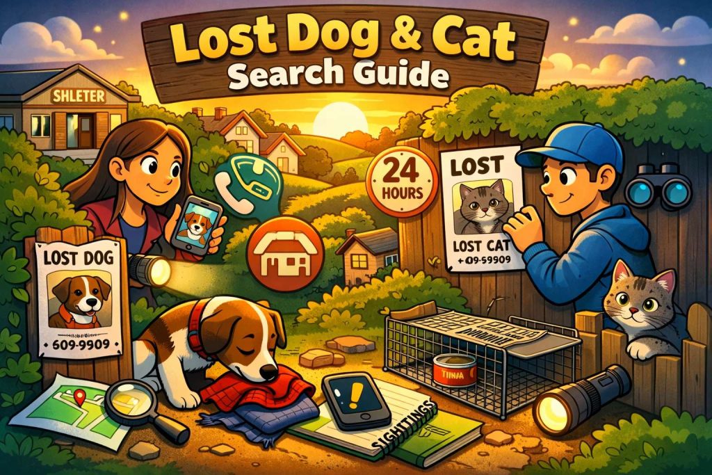 Lost Dog or Cat Checklist. First 2 Hours vs First 24 Hours, Plus What Happens After 24 Hours