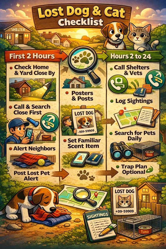 Lost dog or cat checklist Diagram