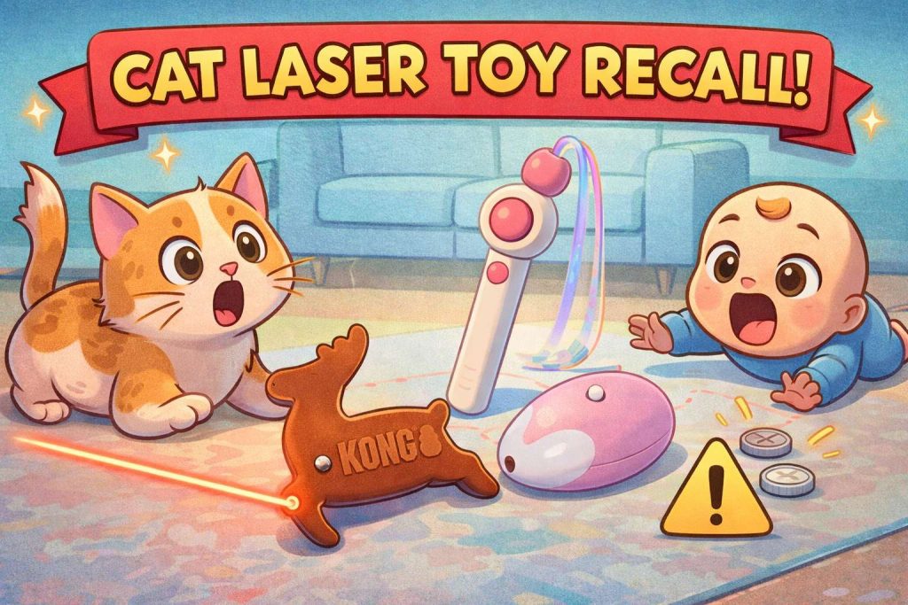 Cat Laser Toy Recall Alert. What to Check at Home, and How to Stay Safe Around Button Batteries
