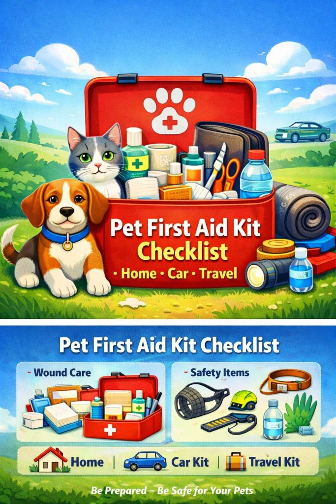 Pet First Aid Kit Checklist for Dogs and Cats (Home, Car, and Travel)